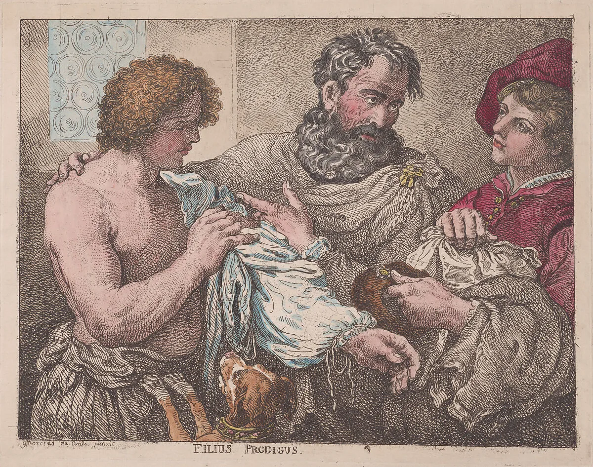 Filus Prodigus (The Prodigal Son) — Thomas Rowlandson|Thomas Rowlandson|Guercino (Giovanni Francesco Barbieri)