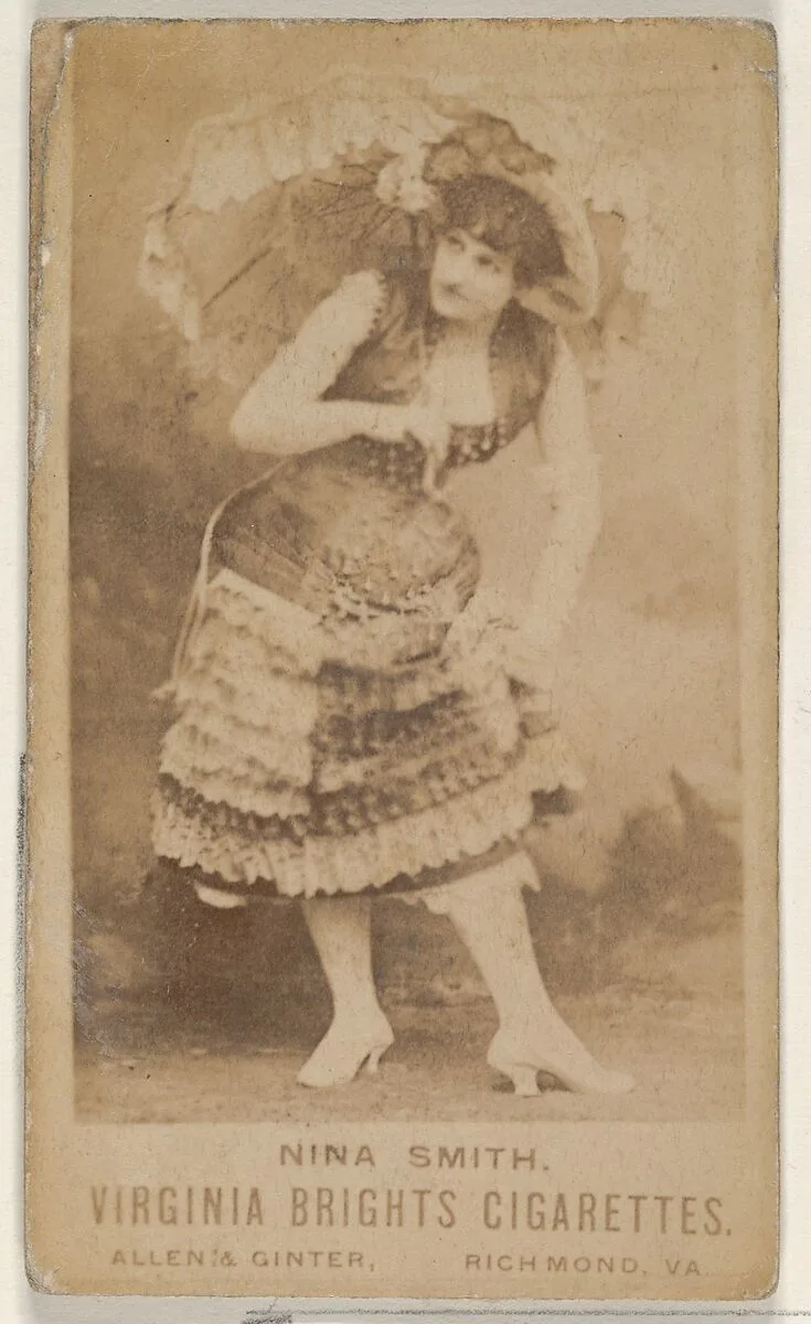 Nina Smith, from the Actors and Actresses series (N45, Type 1) for Virginia Brights Cigarettes — Allen & Ginter