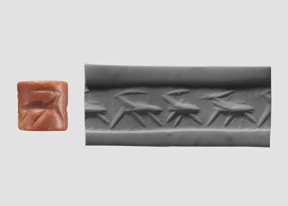 Cylinder seal with horned animals — Unknown