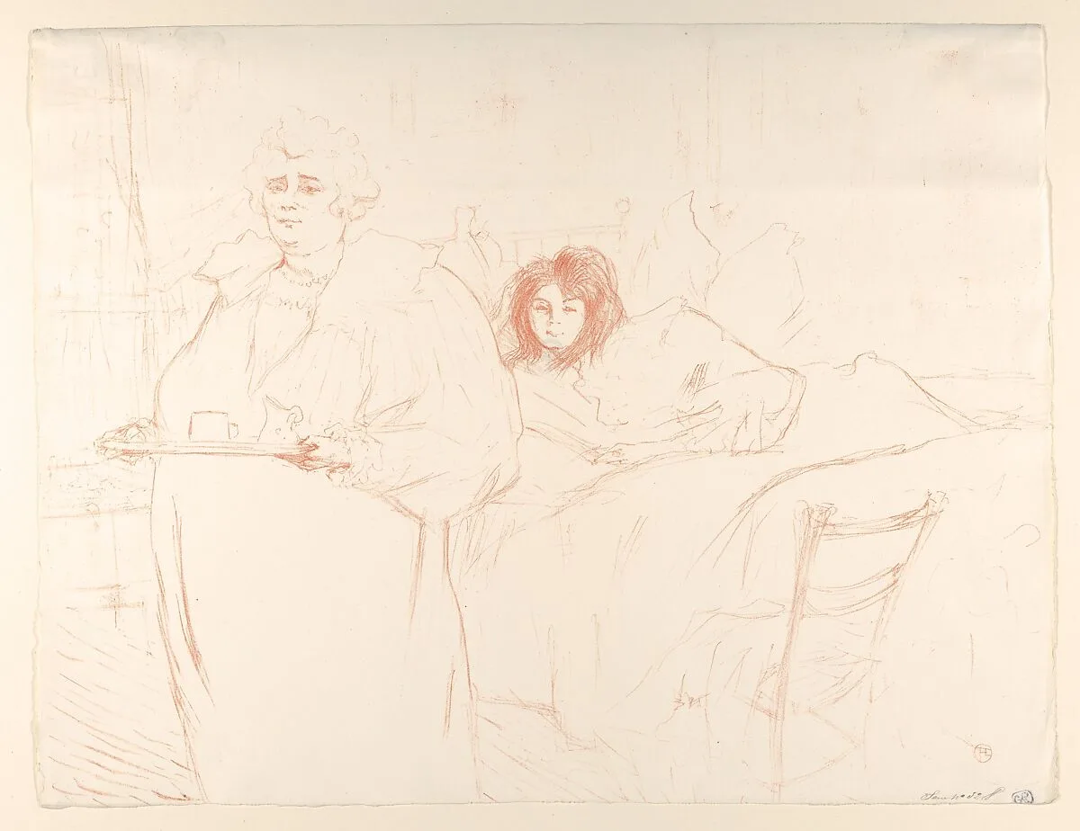 Serving Breakfast (Madame Baron and Mademoiselle Popo), from "Elles" — Gustave Pellet|Henri de Toulouse-Lautrec
