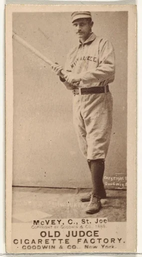 George W. McVey, Catcher, St. Joseph Clay Eaters, from the Old Judge series (N172) for Old Judge Cigarettes