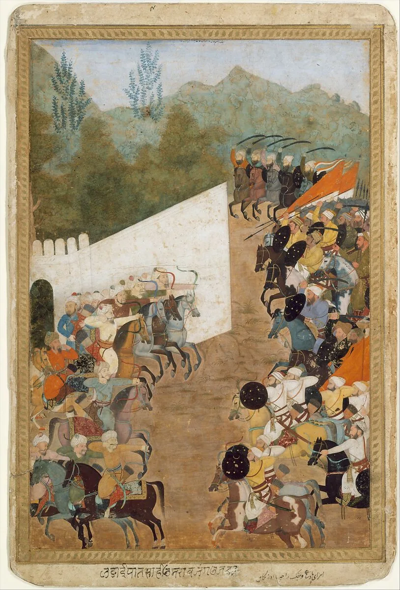 "The Battle of Shahbarghan", Folio from a Padshahnama (Chronicle of the Emperor) — Unknown