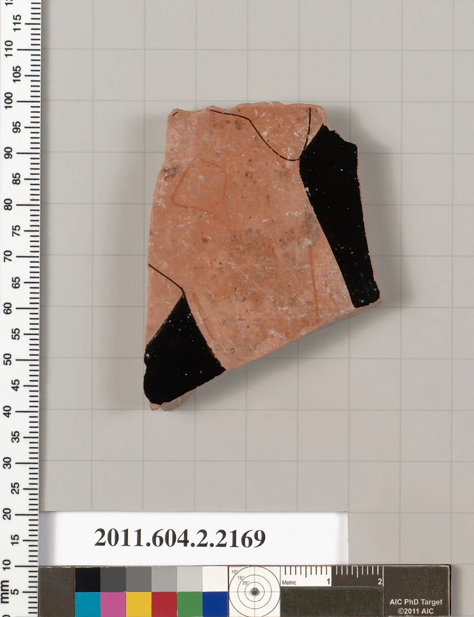 Terracotta fragment of a pot; unglazed on the inside — Unknown