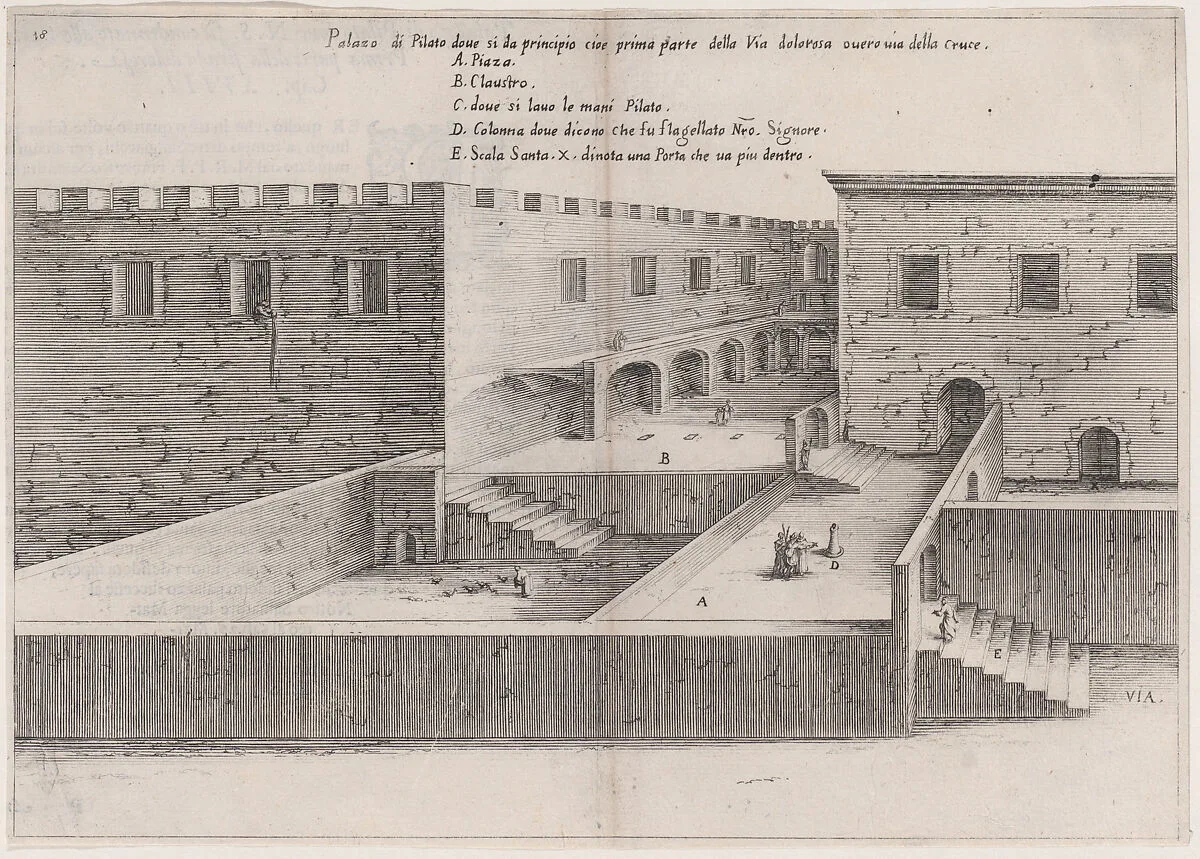 14th Plate, from Trattato delle Piante & Immagini de Sacri Edifizi di Terra Santa (Treatise of the Plans & Images of the Sacred Buildings of the Holy Land) — Jacques Callot|Bernardino Amico|Pietro Cecconcelli