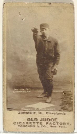 Charles Louis "Chief" Zimmer, Catcher, Cleveland, from the Old Judge series (N172) for Old Judge Cigarettes