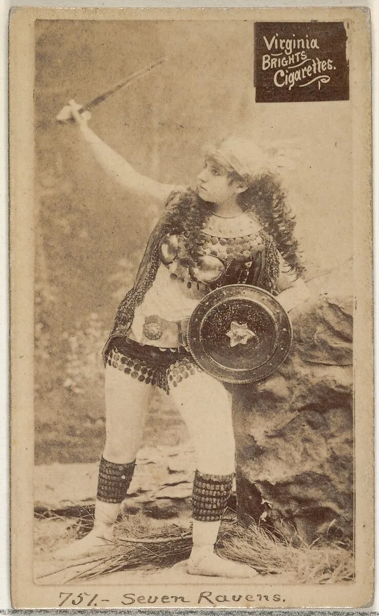 Card 751, Seven Ravens, from the Actors and Actresses series (N45, Type 2) for Virginia Brights Cigarettes — Allen & Ginter
