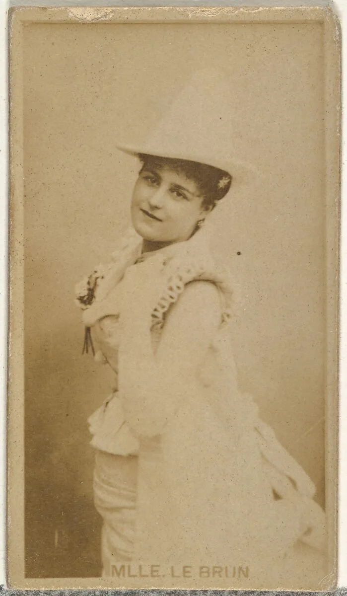 Mlle. Le Brun, from the Actors and Actresses series (N145-8) issued by Duke Sons & Co. to promote Duke Cigarettes — W. Duke, Sons & Co.|American Tobacco Company