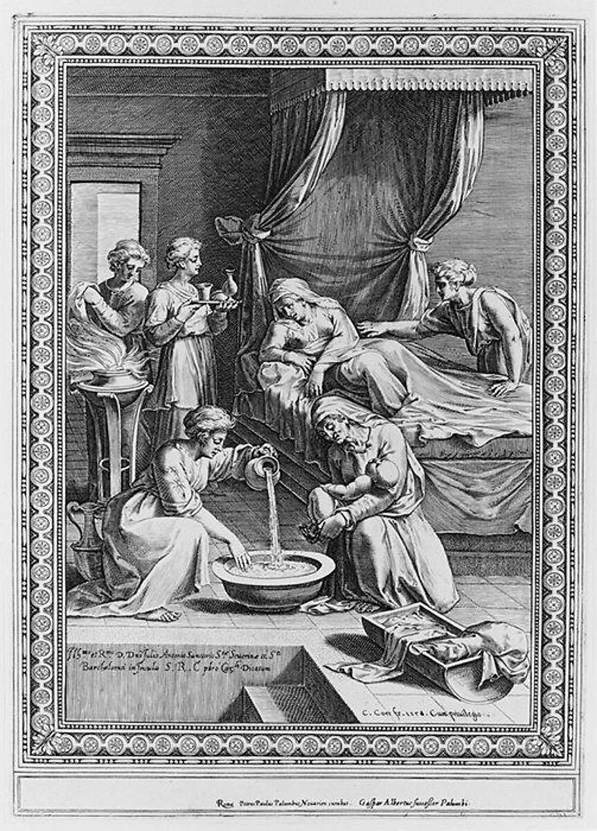 Birth of the Virgin — Cornelis Cort|Federico Zuccaro (Zuccari)