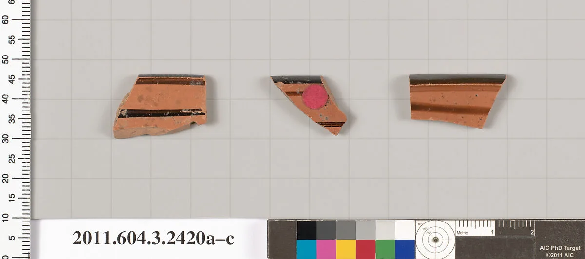 Terracotta rim fragments of kylikes: eye-cups (drinking cups)? — Unknown