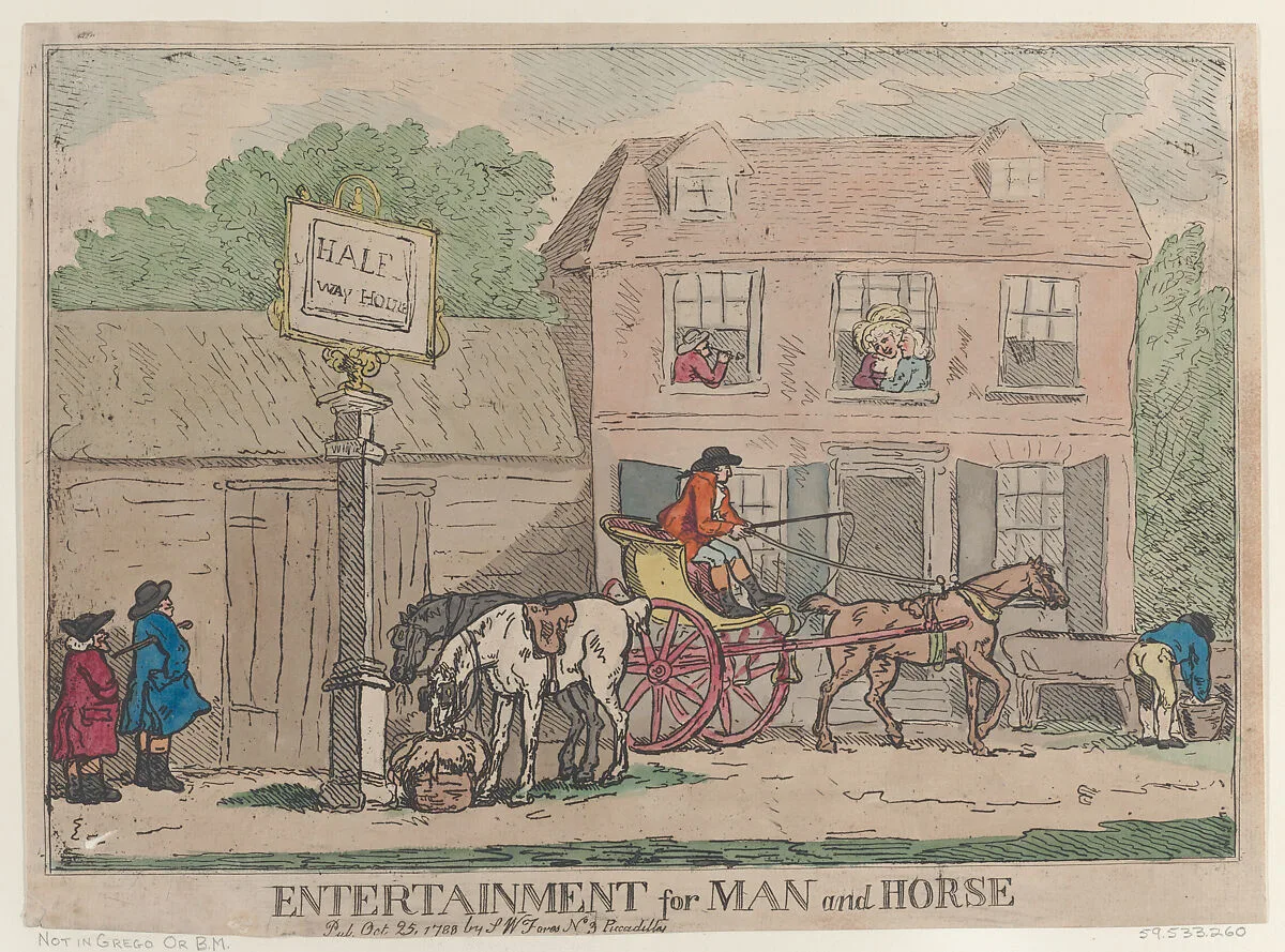 Entertainment for Man and Horse — S. W. Fores|Thomas Rowlandson