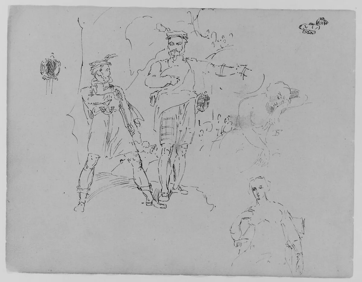 Composition with Two Highlanders (from Sketchbook) — Thomas Sully
