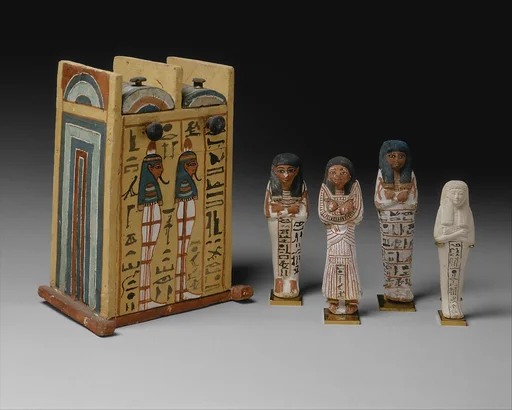 Shabti box and shabtis of members of the Sennedjem tomb