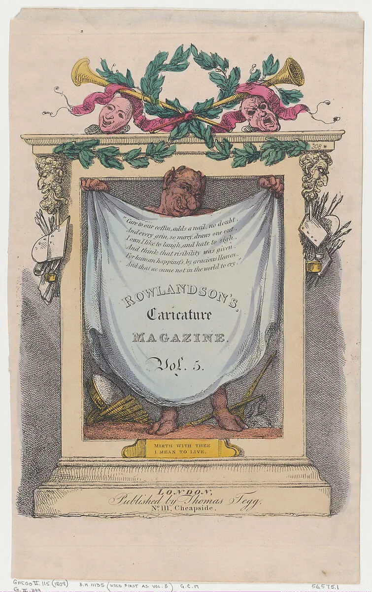 Title Page, Rowlandson's Caricature Magazine, Vol. 5 — Thomas Tegg|Thomas Rowlandson