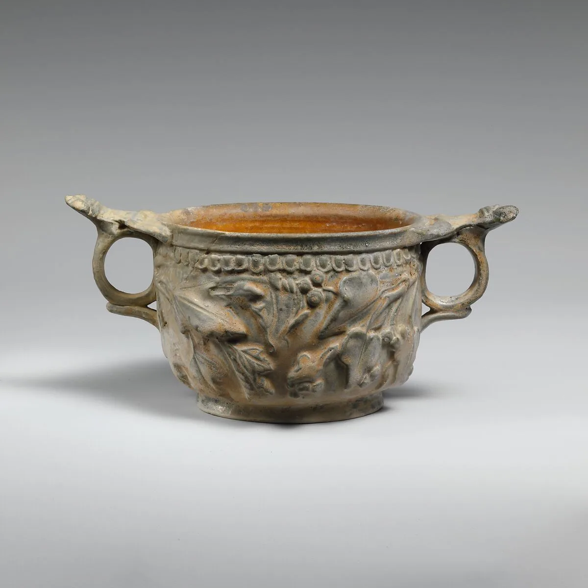 Terracotta lead-glazed scyphus (drinking cup) — Unknown