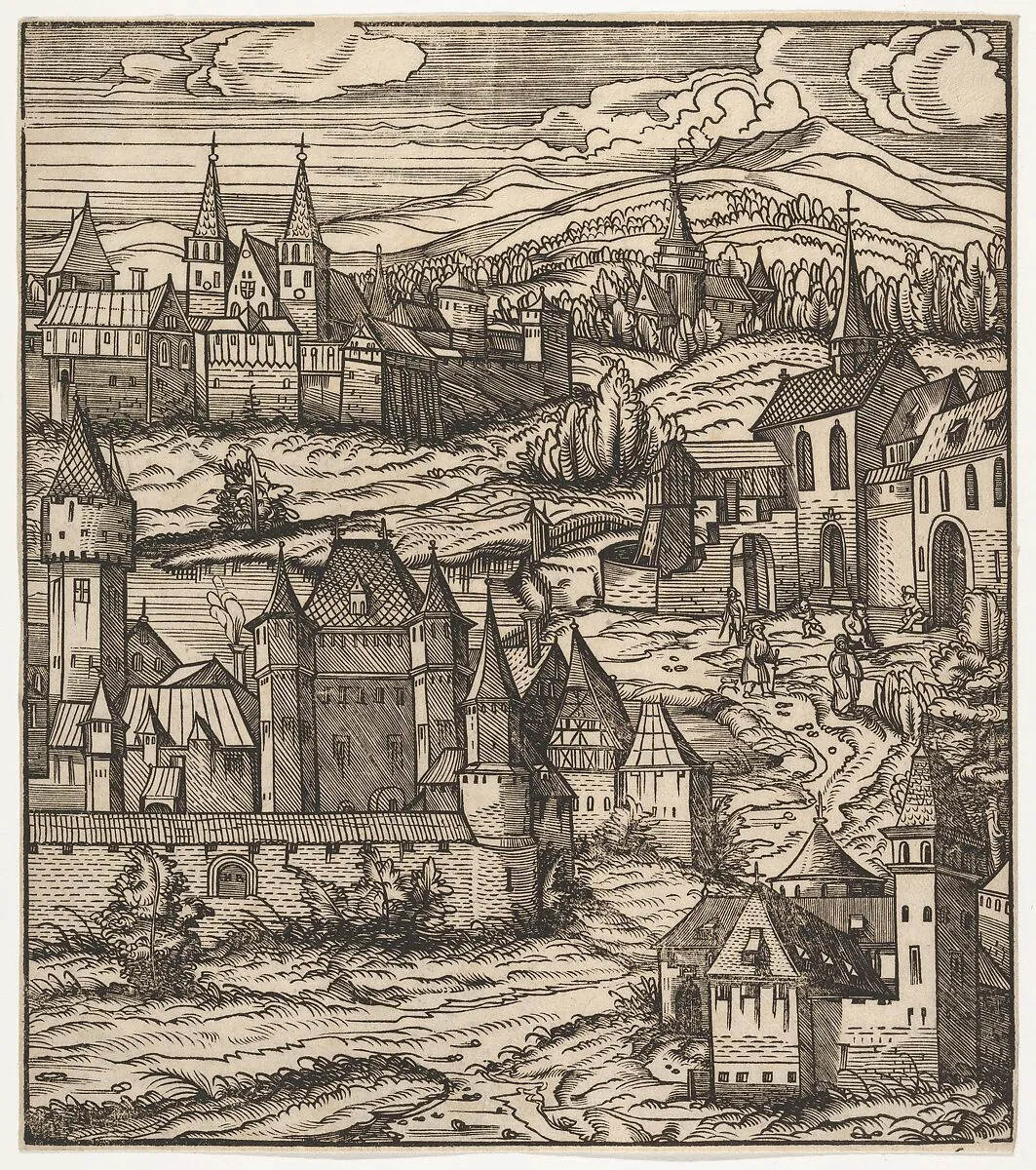 The Splendid Foundation of the Old White King, from Der Weisskunig — Hans Burgkmair|Jost de Negker|Marx Treitz-Sauerwein von Ehrentreitz