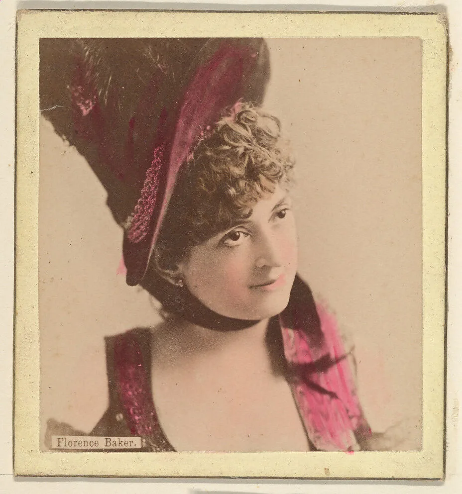 Florence Baker, from the Actresses series (N246), Type 2, issued by Kinney Brothers to promote Sporting Extra Cigarettes — Kinney Brothers Tobacco Company