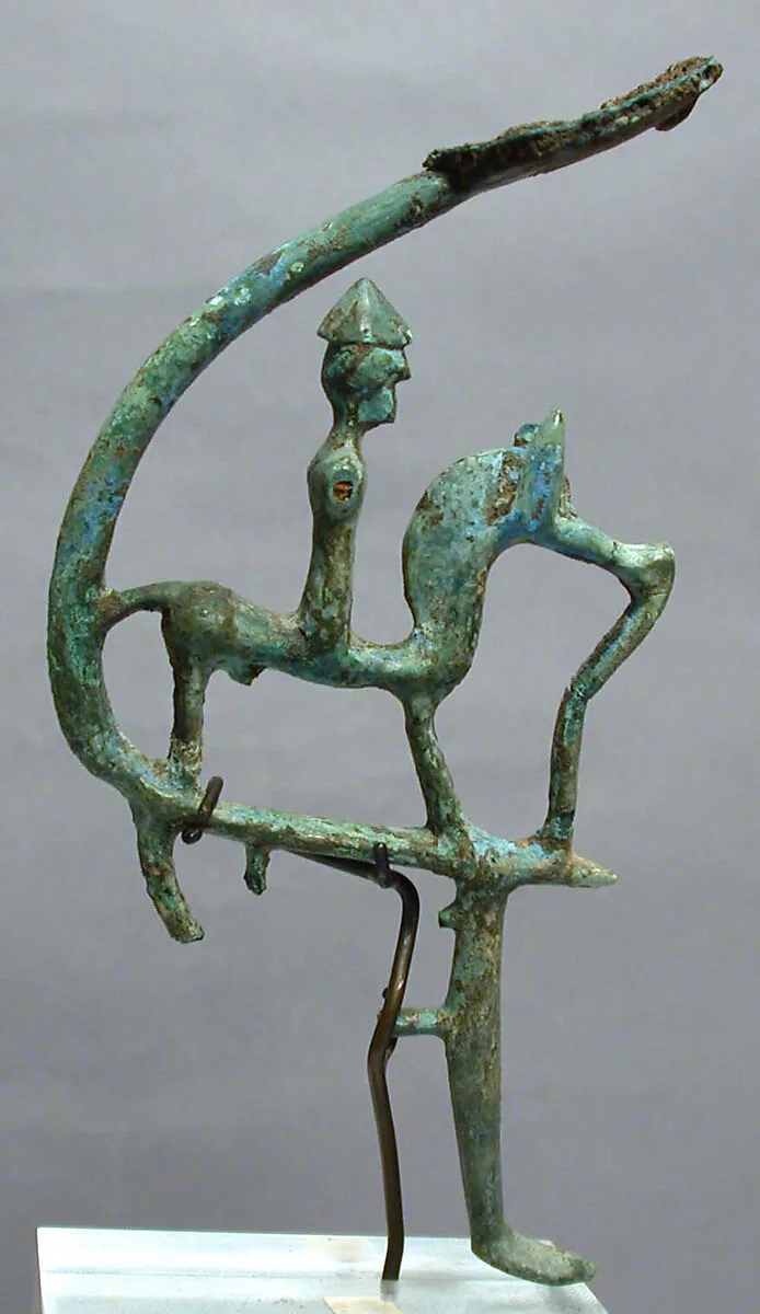 Bronze leg of a cauldron with horseman — Unknown