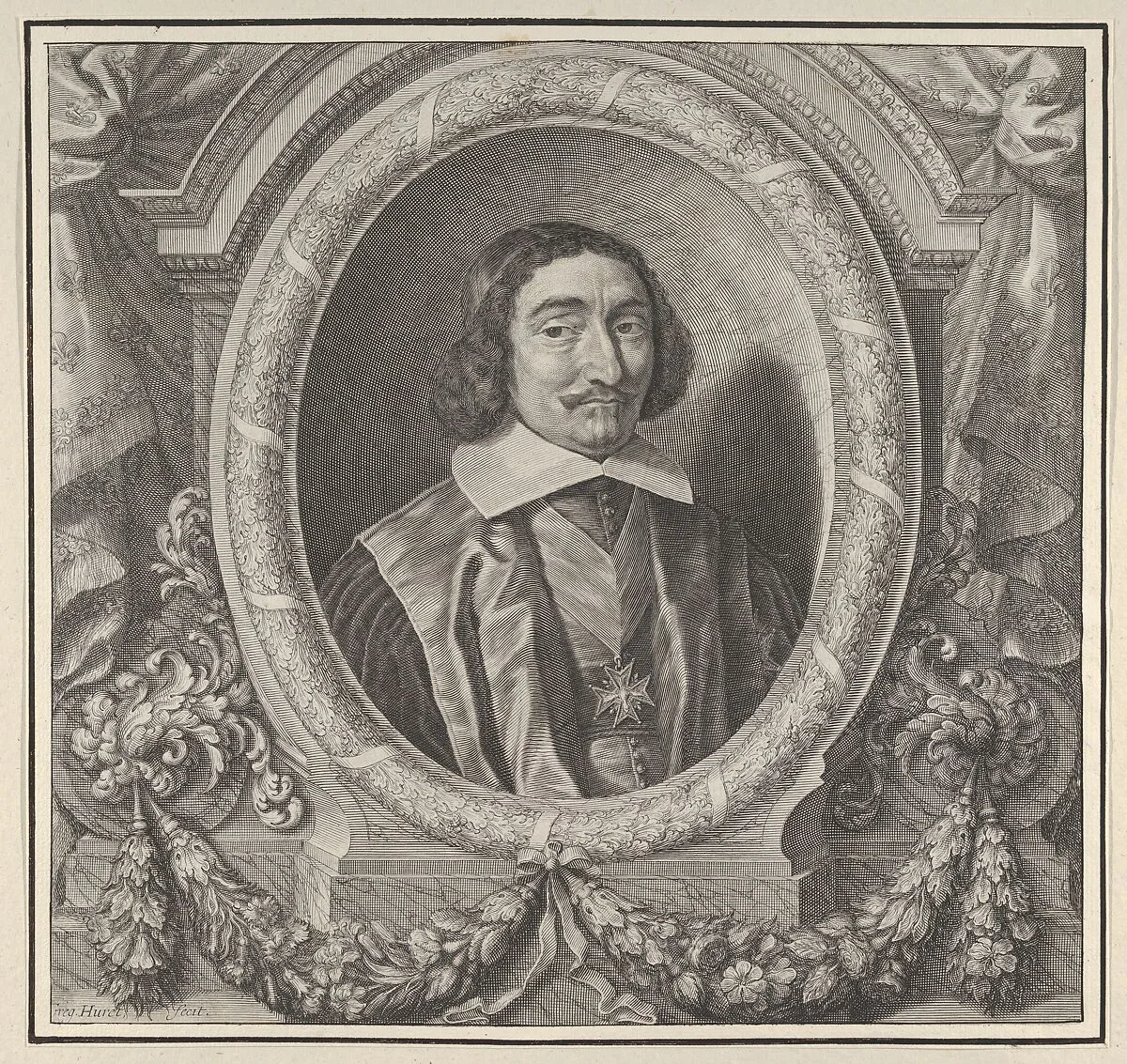 Portrait of a Male Figure Wearing a Maltese Cross — Grégoire Huret