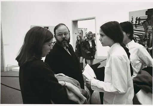 [Henry Geldzhaler in the Galleries with Visitors]