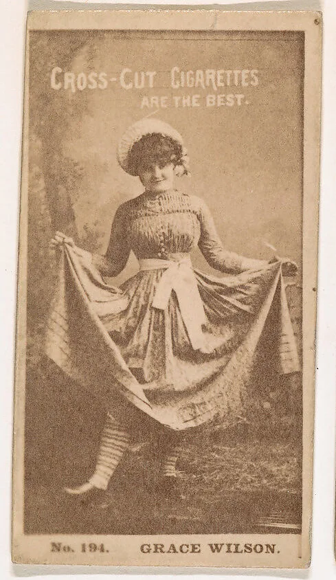 Card Number 194, Grace Wilson, from the Actors and Actresses series (N145-2) issued by Duke Sons & Co. to promote Cross Cut Cigarettes — W. Duke, Sons & Co.
