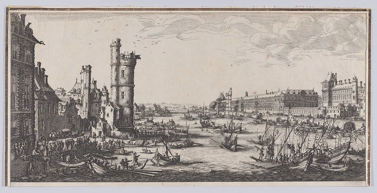 Copy of Vue du Louvre (View of the Louvre), from Les Deux Grandes Vues de Paris (The Two Large Views of Paris) — Jacques Callot|Anonymous