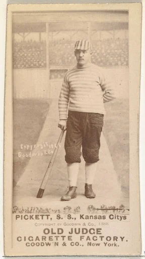 John Thomas Pickett, Shortstop, Kansas City Cowboys, from the Old Judge series (N172) for Old Judge Cigarettes
