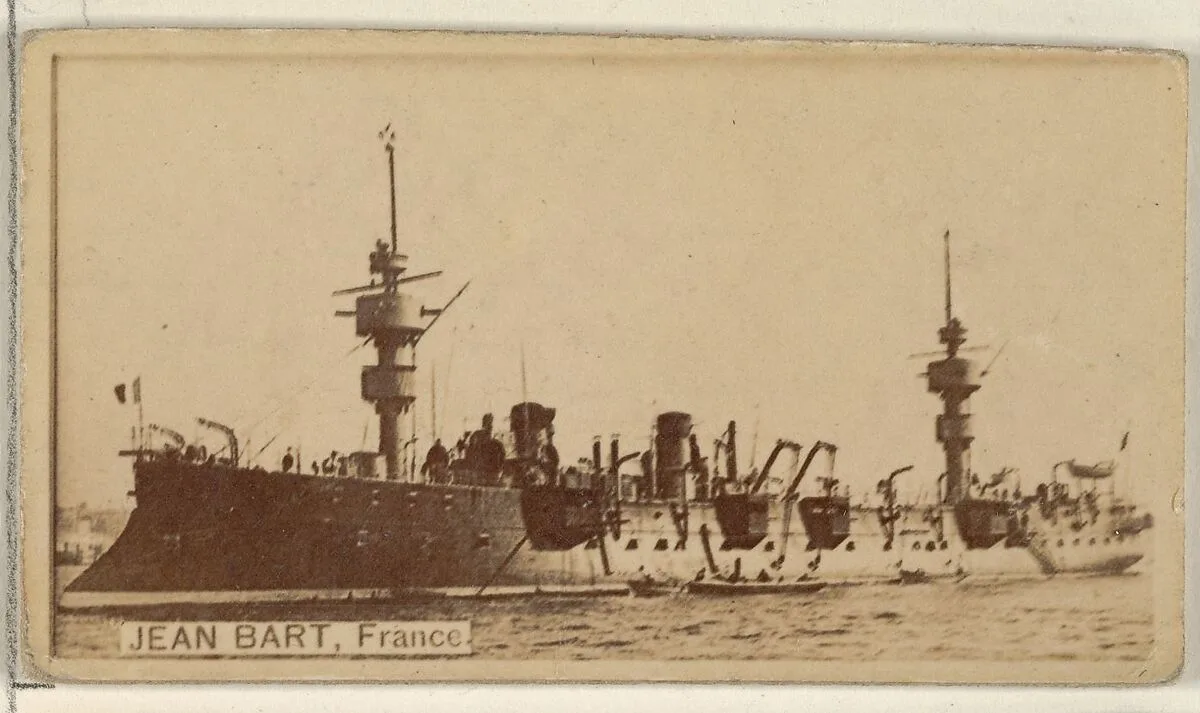 Jean Bart, France, from the Famous Ships series (N50) for Virginia Brights Cigarettes — Allen & Ginter