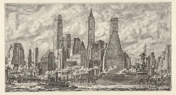 Skyline from Pier 10 Bklyn — Reginald Marsh