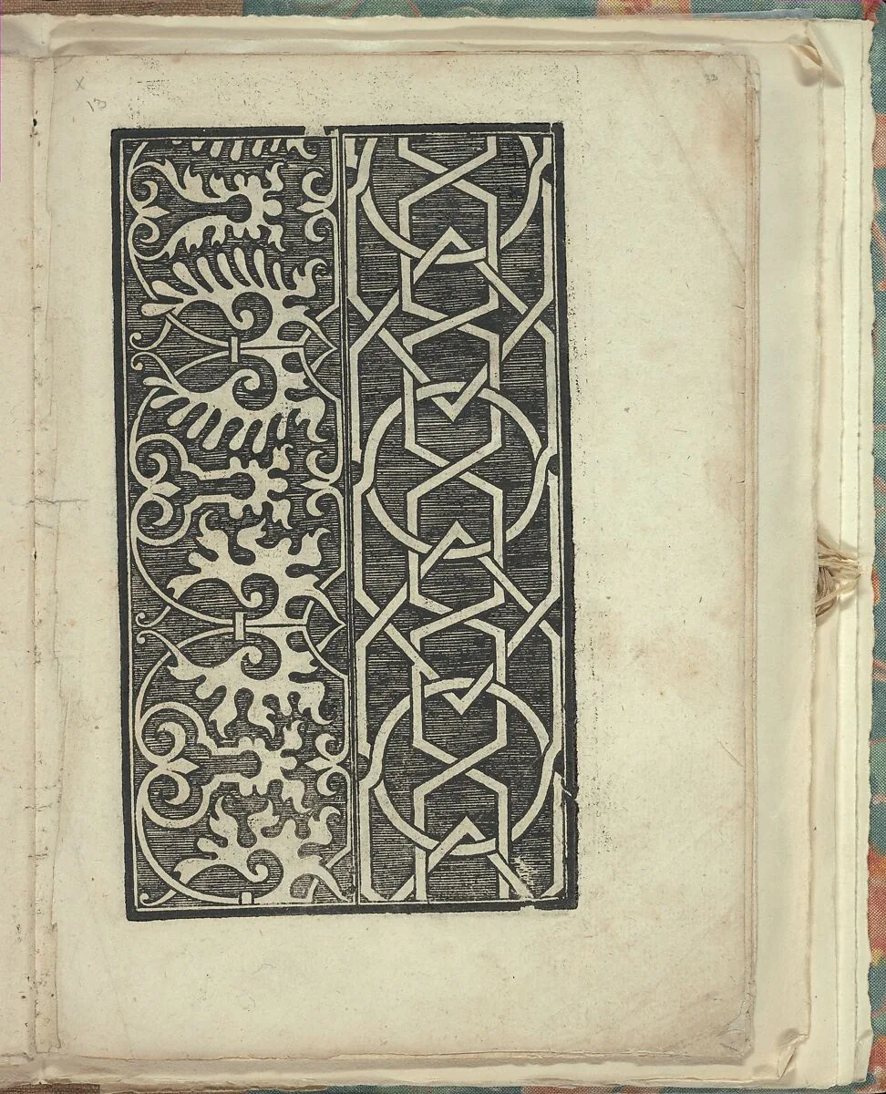 Opera Nova Universali intitulata Corona di racammi, page 32 (recto) — Giovanni Andrea Vavassore