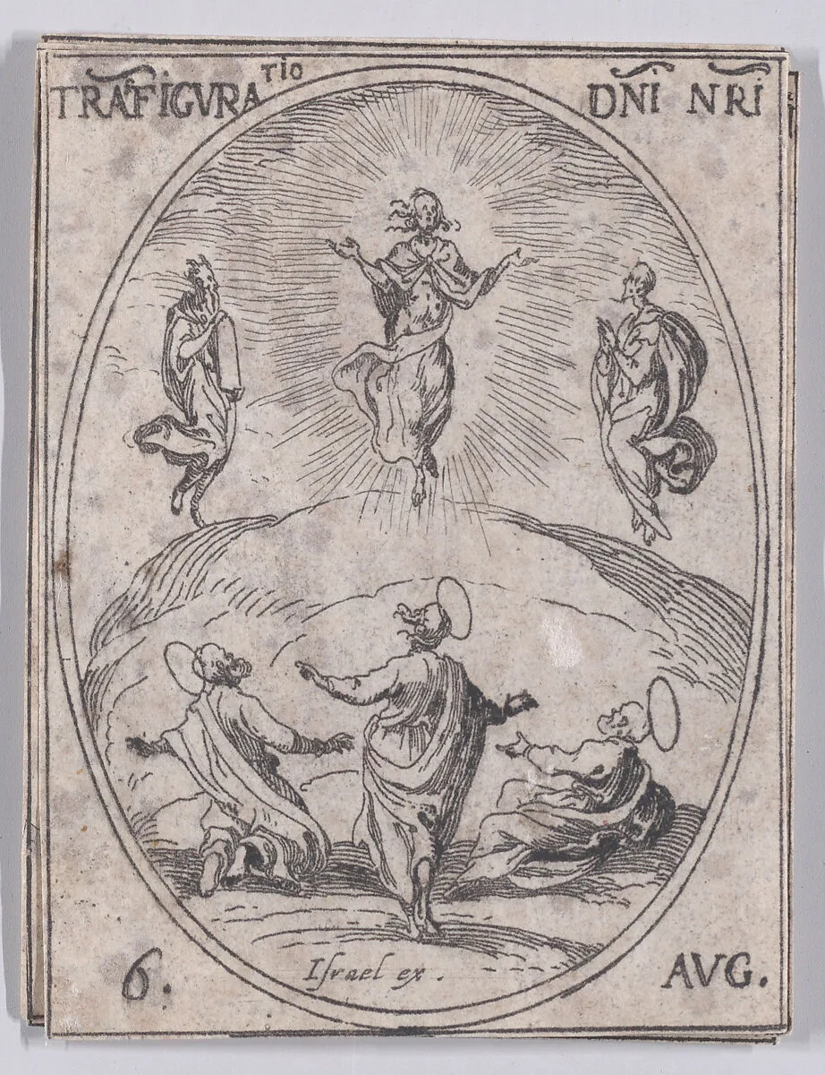 La Transfiguration de Notre-Seigneur (The Transfiguration of Christ), August 6th, from "Les Images De Tous Les Saincts et Saintes de L'Année" (Images of All of the Saints and Religious Events of the Year) — Jacques Callot|Israël Henriet