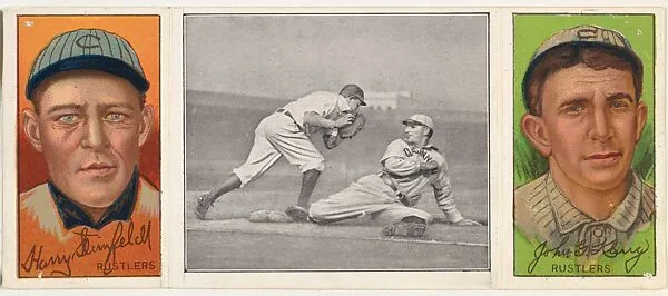 "Lobert Almost Caught," with Kling and Steinfeldt, from the series Hassan Triple Folders (T202) — Hassan Cigarettes