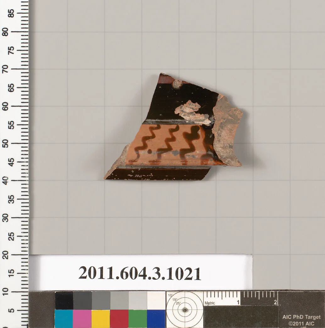 Terracotta fragment of a lekanis (covered dish) — Unknown