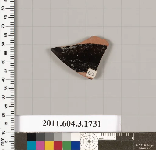 Terracotta fragment of a kylix: Band or lip cup (drinking cup)