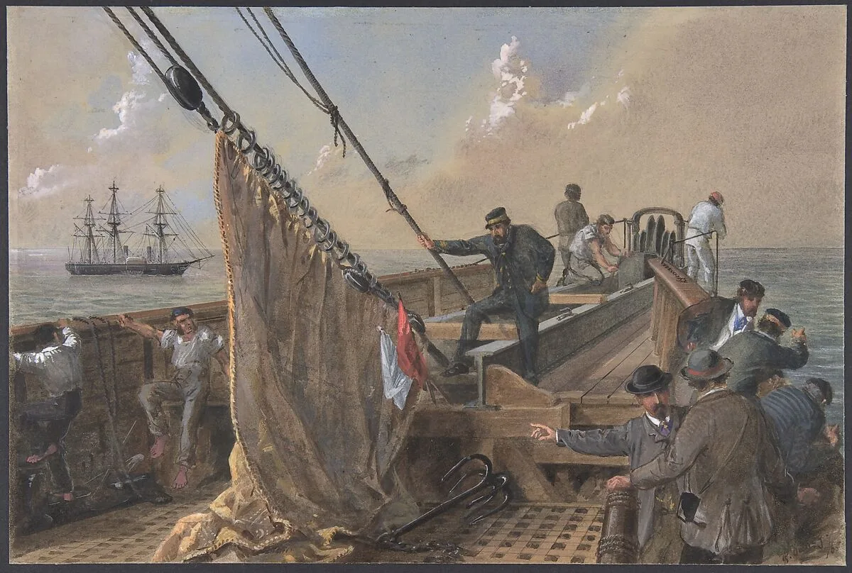 Forward Deck of the Great Eastern Cleared for the First Attempt to Grapple for the Lost Cable, August 11th, 1865 — Robert Charles Dudley