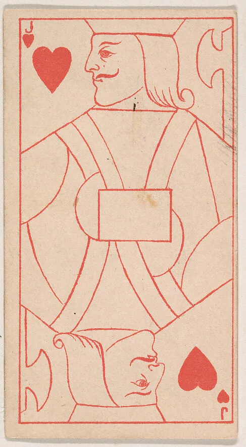 Jack of Hearts, from the Transparent Playing Cards series (N220) issued by Kinney Bros. — Kinney Brothers Tobacco Company