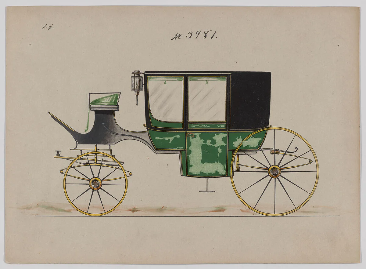 Design for Glass Panel Coach, no. 3981 — Brewster & Co.|Herman Stahmer