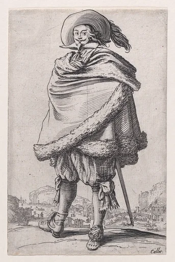Le Gentilhomme Enroulé dans son Manteau Bordé de Fourrures (The Gentleman Wrapped in a Fur-Lined Mantle), from La Noblesse (The Nobility)