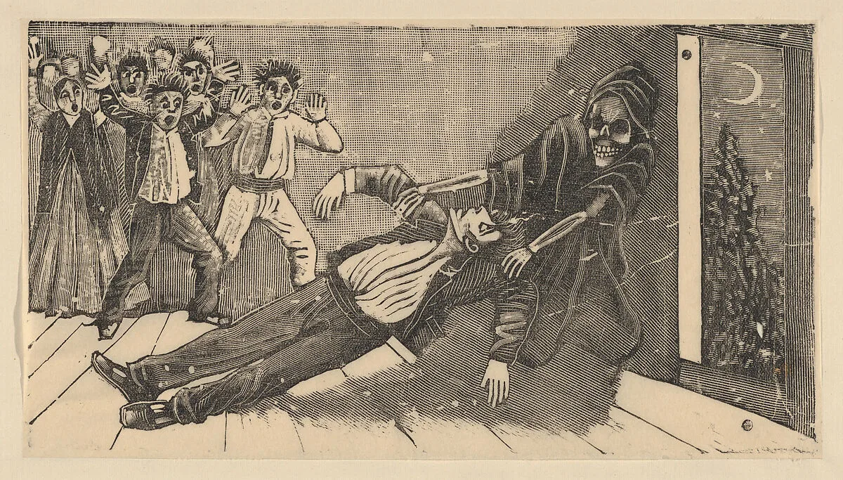 The apparation of the ghost of don Juan Manuel to Pachita la Alfajorera — José Guadalupe Posada