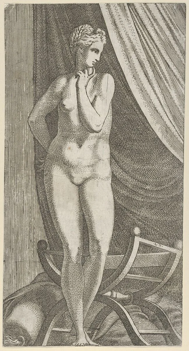 Standing Nude Woman — Léon Davent|Francesco Primaticcio