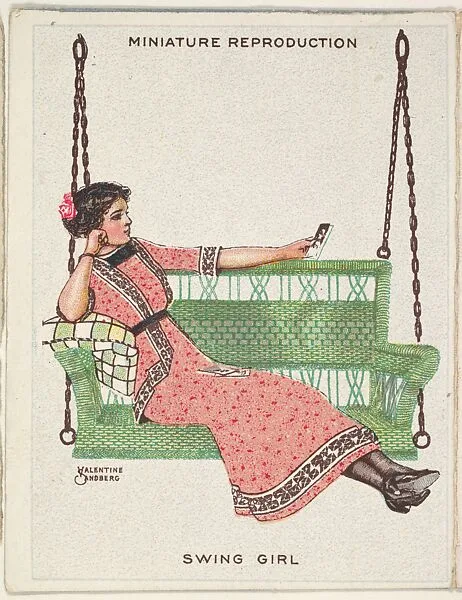 Card 313, Swing Girl, from the series "Artistic Pictures" (T32), issued by Liggett & Myers Tobacco Company to promote Richmond Straight Cut Cigarettes — Valentine Sandberg|Liggett & Myers Tobacco Company