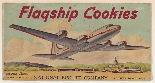 Flagship Cookies, collector card from the Airplanes series (D5), issued by the General Baking Company — General Baking Company