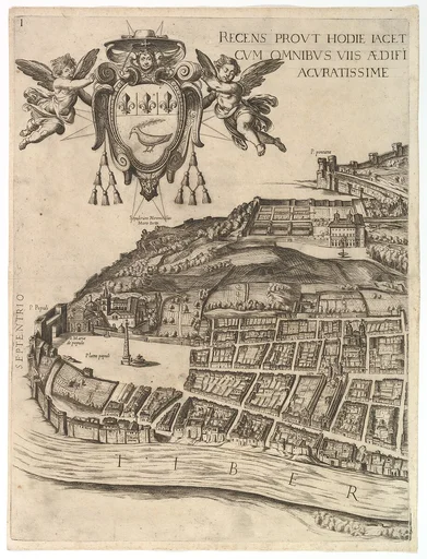Plan of the City of Rome. Part 1 with the Villa Medici and Piazza del Popolo