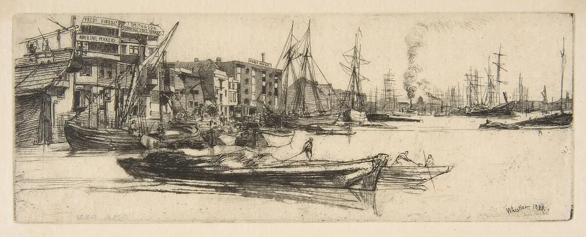 Thames Warehouses — James McNeill Whistler