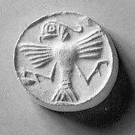 Stamp seal and modern impression: birds of prey, one subduing caprids — Unknown