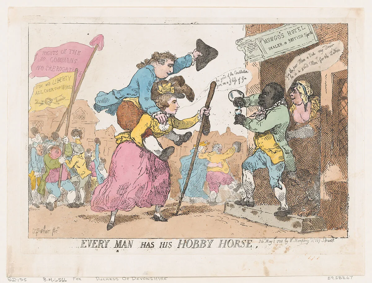 Every Man Has His Hobby Horse — Charles James Fox|Thomas Rowlandson|William Humphrey|Georgiana, Duchess of Devonshire