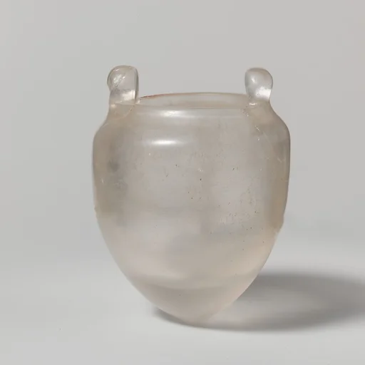 Rock-crystal ovoid vessel with wide mouth