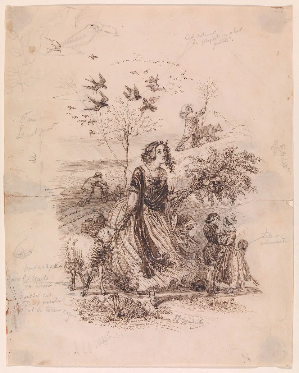 Shepherdess — J. J. Grandville