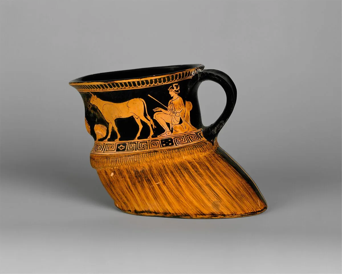 Terracotta cup: cow's hoof — Brygos Painter
