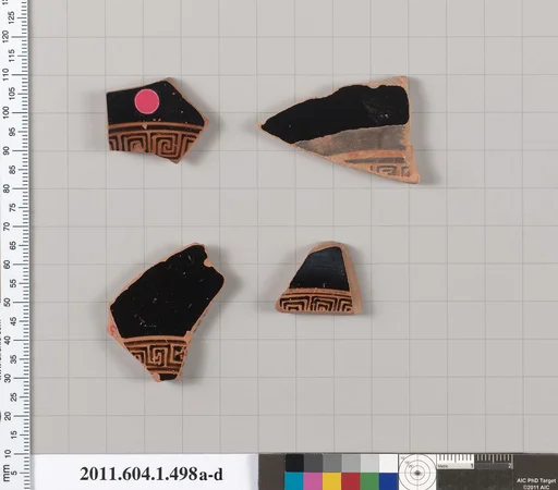 Terracotta fragments of kylikes (drinking cups)