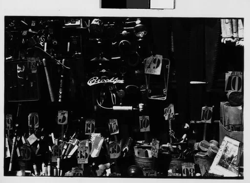 [Two 35mm Film Frames: Hardware Store Display, Brooklyn, New York]